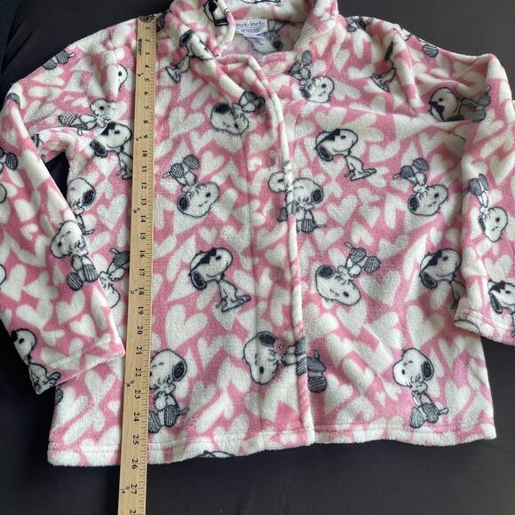 Munki Munki Peanuts Pajama Set Womens XL Snoopy Hearts Fleece Sleepwear Cute - Picture 12 of 12